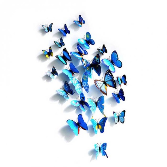 Other - NWT 12Pc set 3D Butterflies Wall Stickers